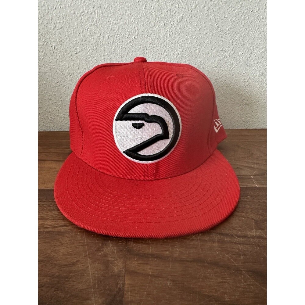 Atlanta Hawks Hardwood Classics New Era 59Fifty Hat Cap Fitted Size 7 Red